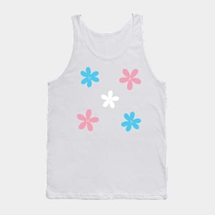 Minimalist Abstract Flower - Trans Pride Tank Top